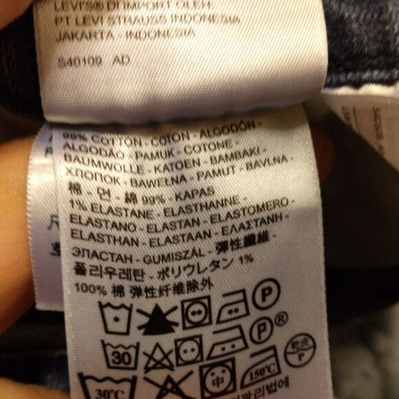 Levi's straight leg jeans womens 4M 27x32 blue denim dark wash stretch - Picture 6 of 11